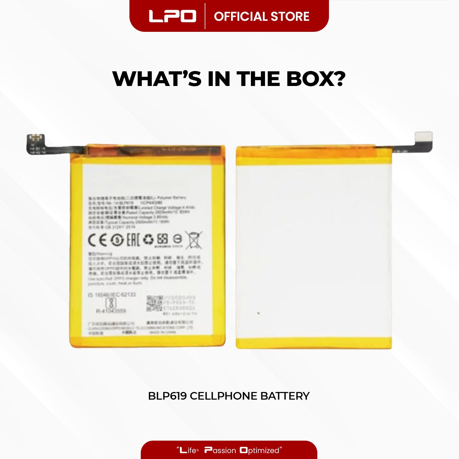 Cellphone Battery	Oppo A57 / A39 BLP619 Compatible with Oppo A57, A39, CPH1605