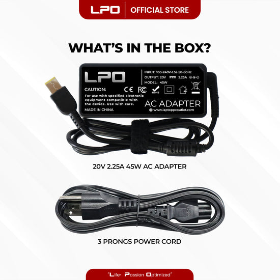 Laptop Charger Lenovo 20V 2.25A 45W	USB Pin Compatitble with Lenovo IdeaPad Touch , IdeaPad Series , IdeaPad Flex , ThinkPad Edge , ThinkPad , IdeaPad Yoga , G400 G405s G400s, G500, G500s, G40, G505, G50, G505