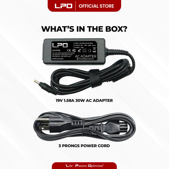 Laptop Charger HP 19V 1.58A 30W Small Long Tip 4.0mm x 1.7mm Compatible with HP Mini 110 110XP 210