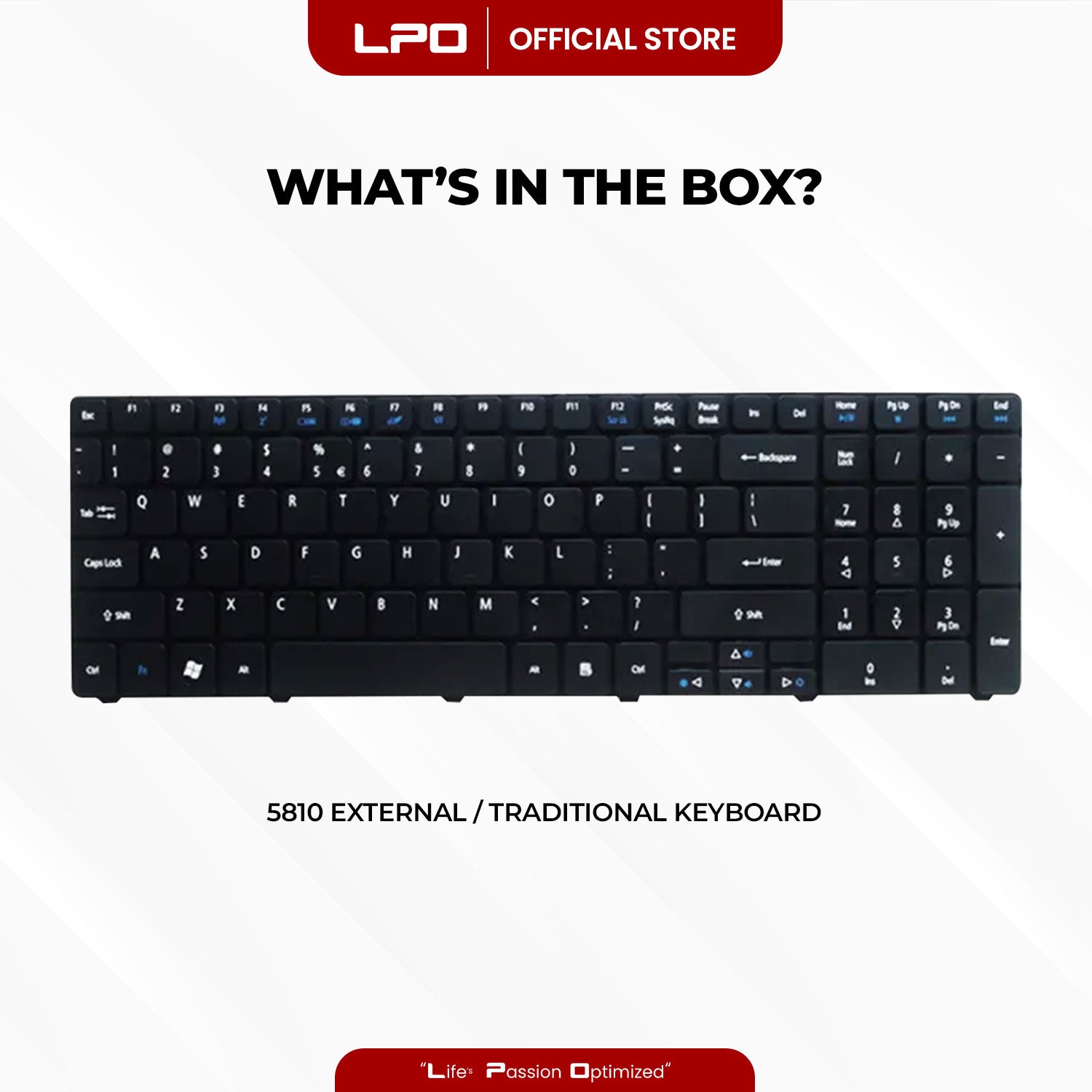Laptop Keyboard ACER 5810 External Type / Traditional Black US Compatible with Acer 5810 5810T