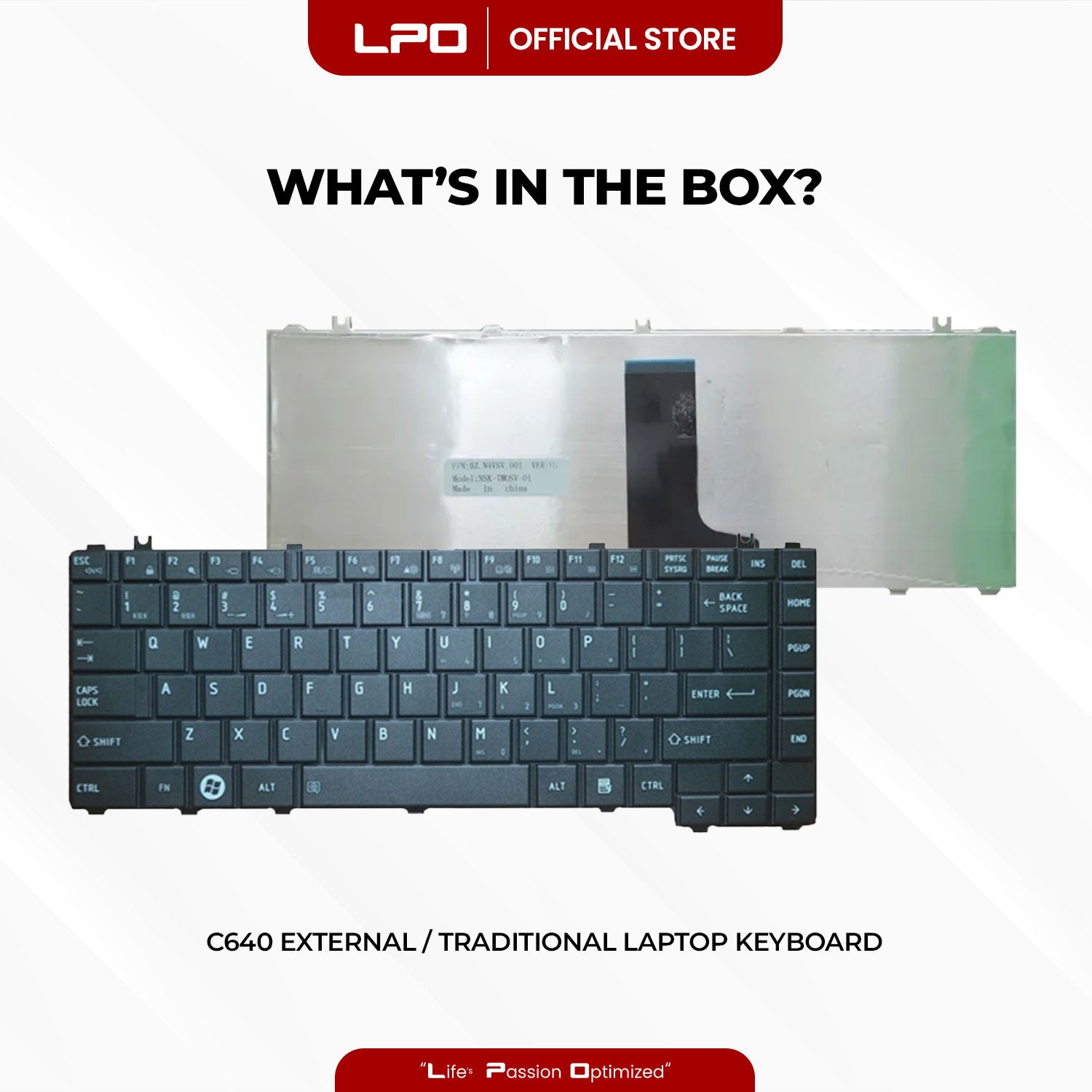 Laptop Keyboard TOSHIBA C640 External / Traditional Black US Compatible with Toshiba Satellite C600