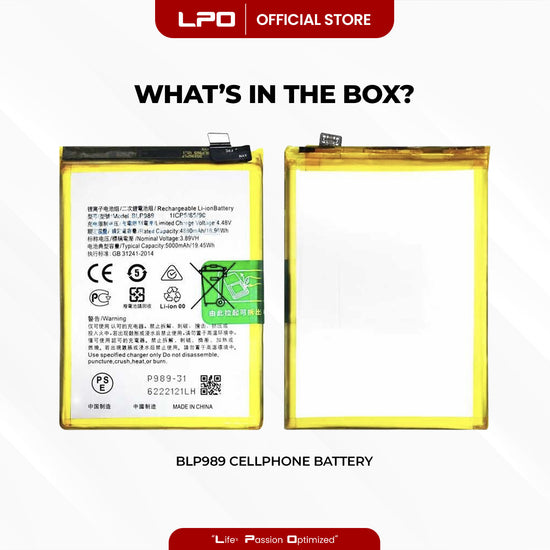 Cellphone Battery	Oppo A98 2023	BLP989 Compatible with CPH2529 - LPO Laptop PC-Outlet