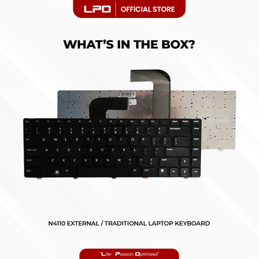 Laptop Keyboard DELL N4110 External / Traditional Black US Compatible with Dell Inspiron N4110 M4110 N4050 M4040 N5040