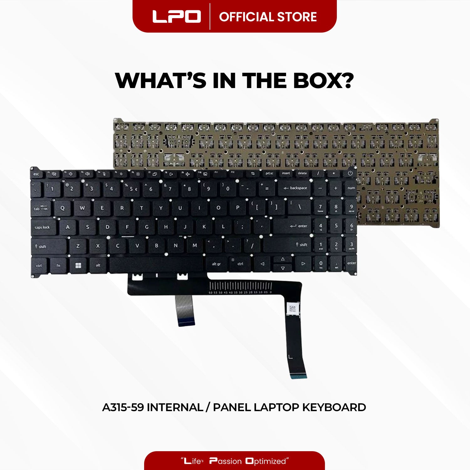 Laptop Keyboard ACER A315-59 Internal Type / Panel Black US Compatible with Acer Aspire 3 A315-24P N23C3