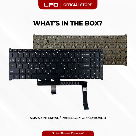 Laptop Keyboard ACER A315-59 Internal Type / Panel Black US Compatible with Acer Aspire 3 A315-24P N23C3