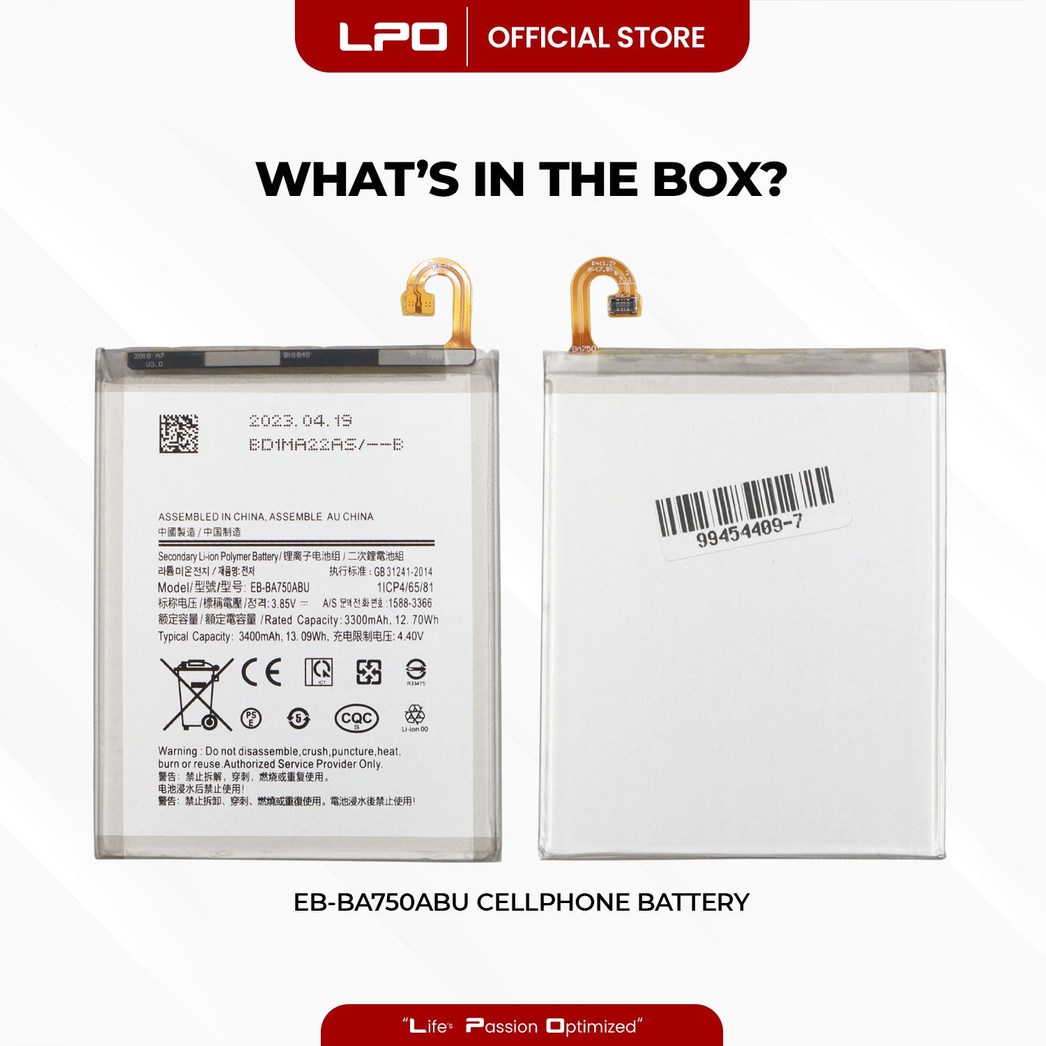 Cellphone Battery	Samsung Galaxy A10 2019 EB-BA750ABU Compatible with SM-A105F, SM-A105G