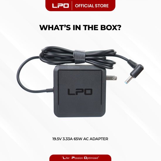 Laptop Charger HP 19.5V 3.33A 65W Blue Pin 4.5mm x 3.0mm Compatible with 15-BS000