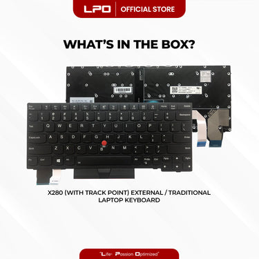 Laptop Keyboard LENOVO X280 (With Track Point) External / Traditional Black US Compatible with Lenovo Thinkpad A285
