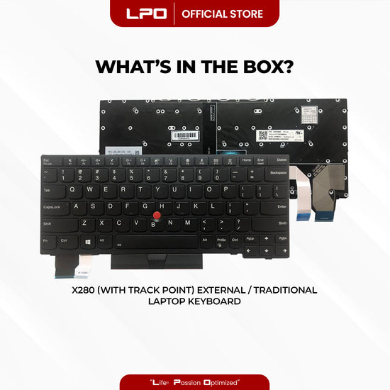 Laptop Keyboard LENOVO X280 (With Track Point) External / Traditional Black US Compatible with Lenovo Thinkpad A285