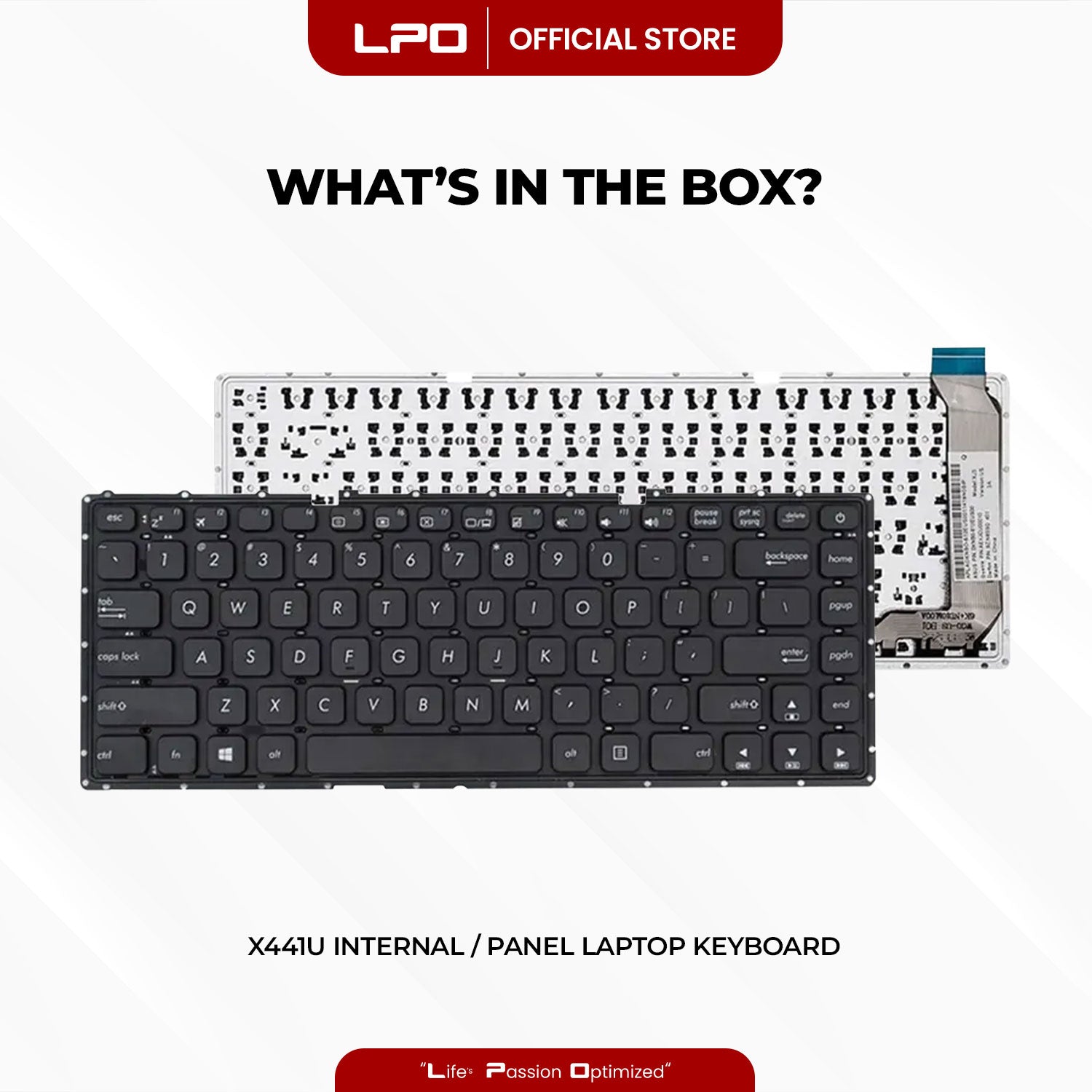 Laptop Keyboard ASUS X441 Internal / Panel Black US Compatible with Asus X441 X441U X441N