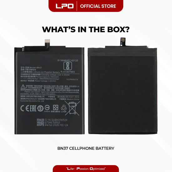 Cellphone Battery Xiaomi Redmi 6A 6 2018 BN37 Compatible with M1804C3CG, M1804C3CH, M1804C3CI - LPO Laptop PC-Outlet