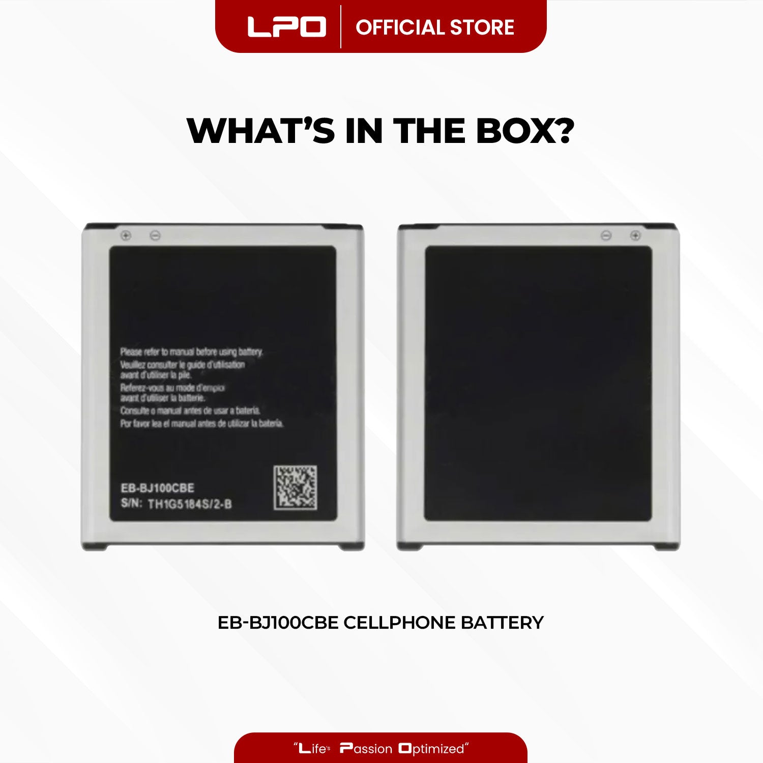 Cellphone Battery Samsung Galaxy J1 2015 EB-BJ100BBE EB-BJ100CBE Compatible with SM-J100F