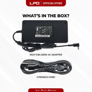 Laptop Charger Acer 19.5V 11.8A 230W Red Pin 5.5mm x 1.7mm Compatible with Acer Nitro 5 N20C1