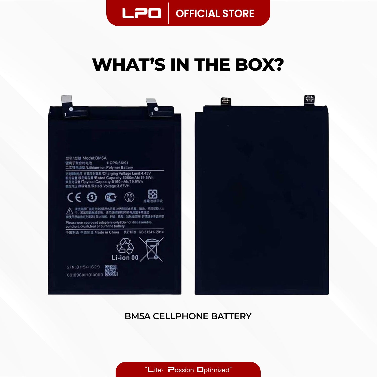 Cellphone Battery Xiaomi Redmi Note 11 Pro 5G 2022 BM5A Compatible with 21091116I, 2201116SG - LPO Laptop PC-Outlet