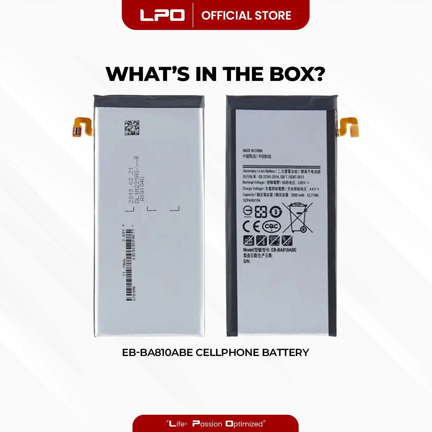 Cellphone Battery Samsung Galaxy A8 2016 EB-BA810ABE Compatible with SM-A8100, SM-A810F