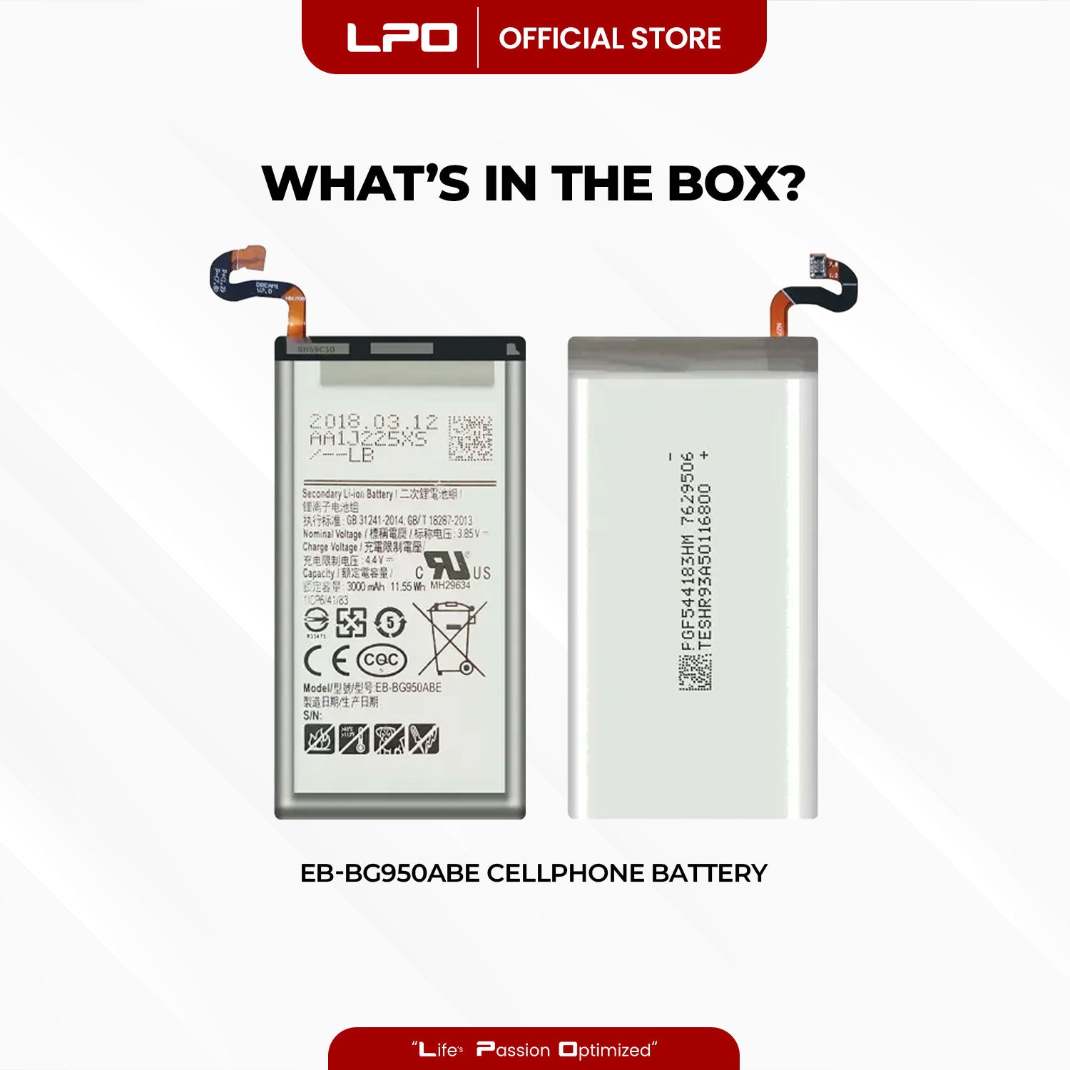Cellphone Battery Samsung Galaxy S8 2017 EB-BG950ABE Compatible with SM-G950FD, SM-G950W