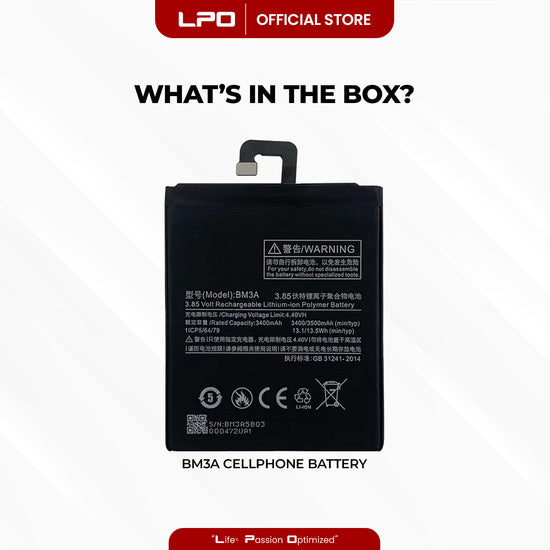 Cellphone Battery Xiaomi Mi Note 3 2017 BM3A Compatible with Xiaomi Mi Note 3 2017, MCE8 - LPO Laptop PC-Outlet