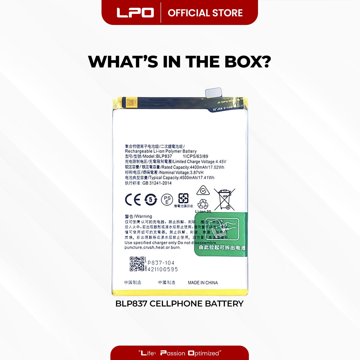 Cellphone Battery	Realme 8 Pro 2021 BLP837 Compatible with Realme 8 Pro 2021, Realme 9 Pro Plus 2022