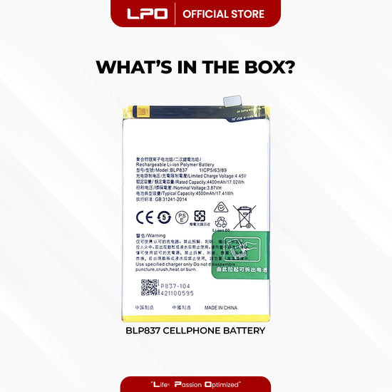 Cellphone Battery	Realme 8 Pro 2021 BLP837 Compatible with Realme 8 Pro 2021, Realme 9 Pro Plus 2022