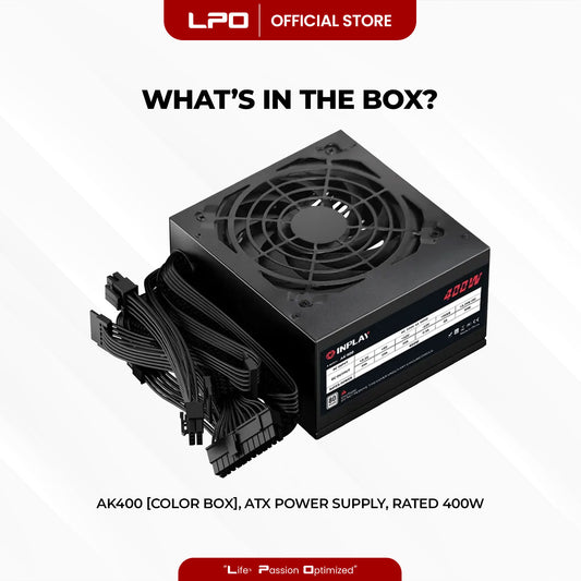 AK400 ATX PSU 400W 220V, 50–60Hz 12cm cooling fan Standard ATX