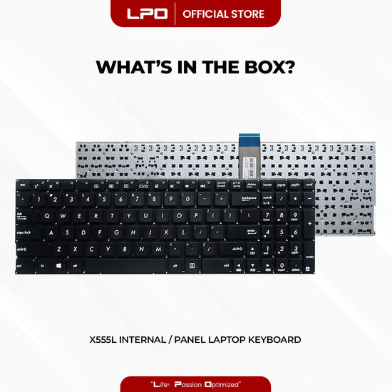 Laptop Keyboard ASUS X555L Internal / Panel Black US Compatible with Asus X555L, X555LA, X555LD