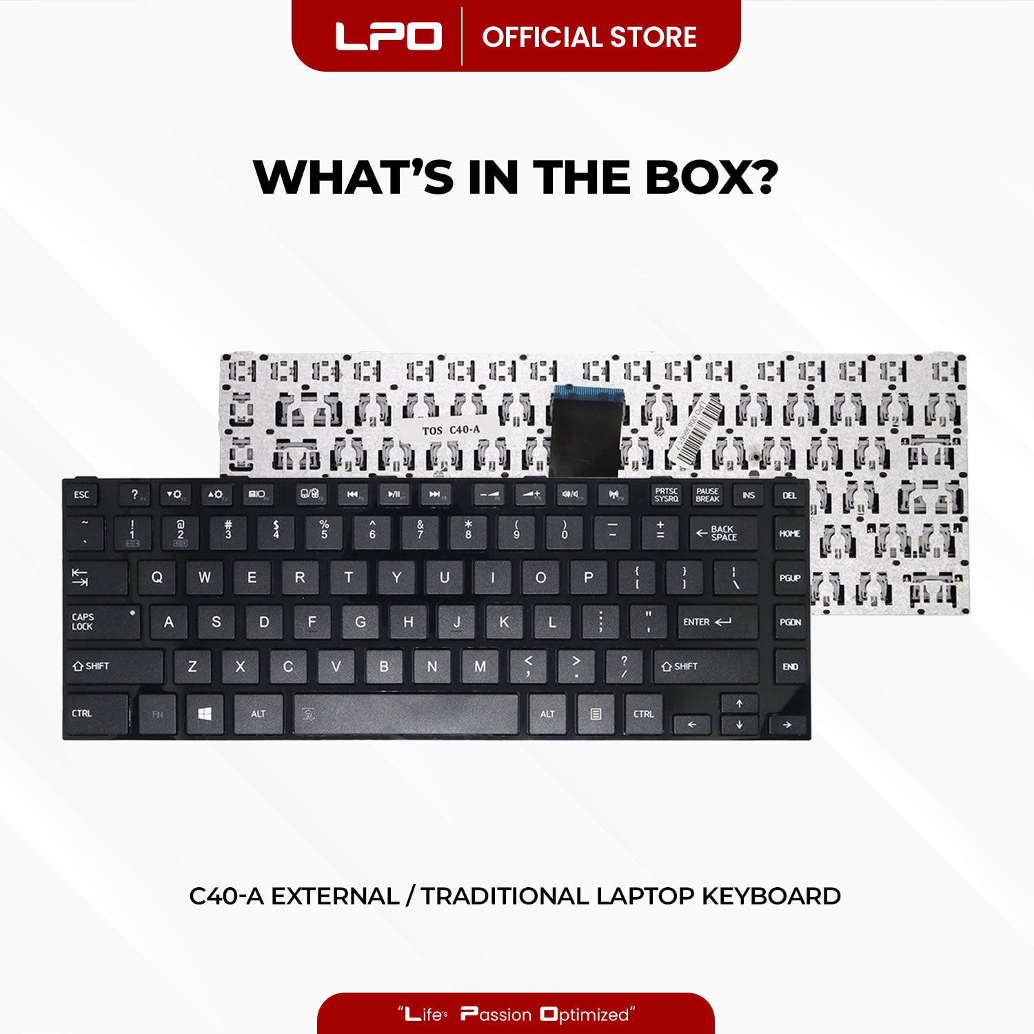 Laptop Keyboard TOSHIBA C40-A External / Traditional Black US Compatible with Toshiba S40-A C45