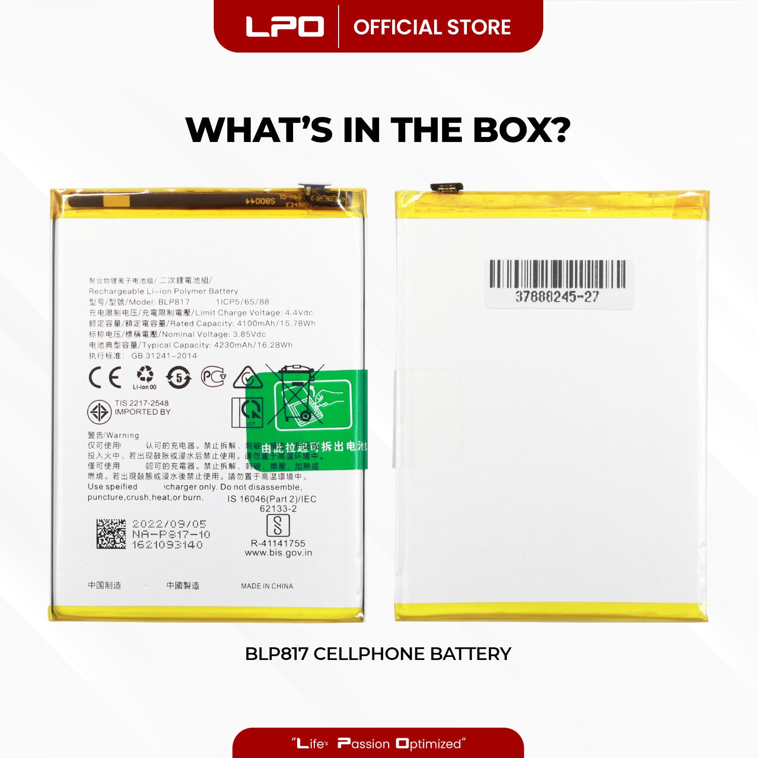 Cellphone Battery	Oppo A15s 2020 BLP817 Compatible with CPH2179 - LPO Laptop PC-Outlet
