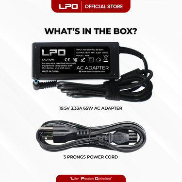 Laptop Charger HP 19.5V 3.33A 65W Blue Pin 4.5mm x 3.0mm Compatible with TPN-CA16, PPP009C, PA-1650-32H3