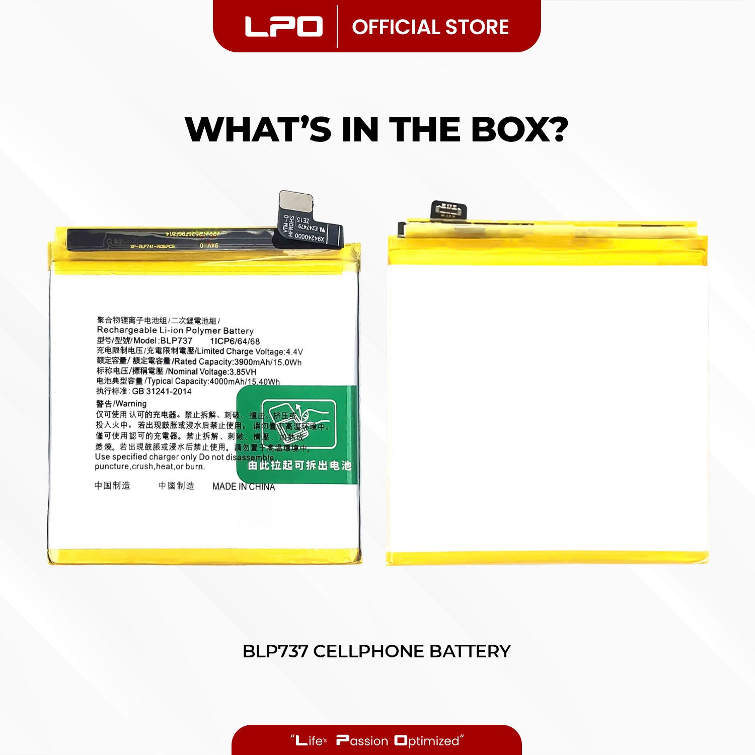 Cellphone Battery	Oppo Reno 2F 2019 / 2Z BLP737 Compatible with CPH1989, PCKM70, PCKT00, PCKM00, CPH1945, CPH1951, PCKM80