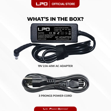 Laptop Charger LG 19V 2.1A 40W Circle Pin 6.5mm x 4.4mm Compatible with LG E1951S E2051S