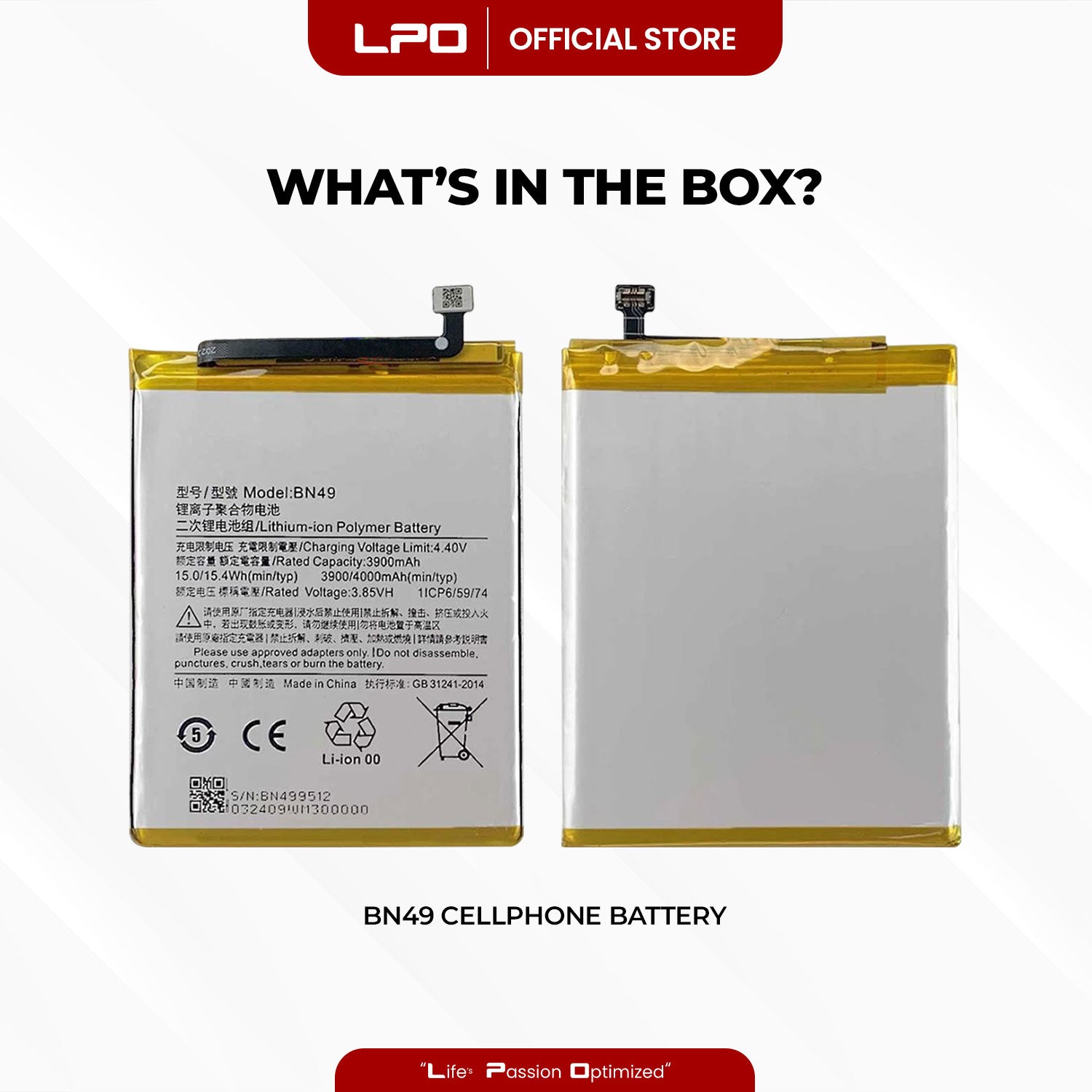Cellphone Battery Xiaomi Redmi 7A 2019 BN49 Compatible with MZB7995IN, M1903C3EG, M1903C3EH, M1903C3EI - LPO Laptop PC-Outlet
