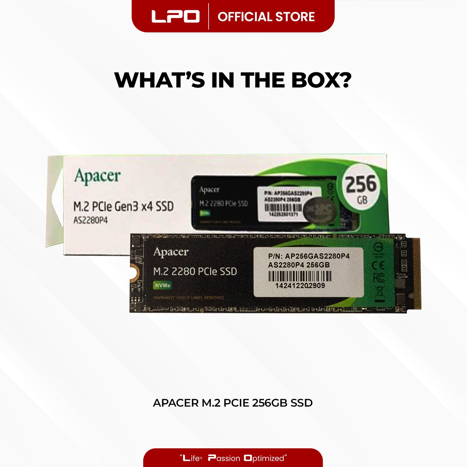 Apacer AS2280P4 256GB M.2 PCIe Gen3 x4 SSD (AP256GAS2280P4)