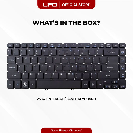Laptop Keyboard ACER V5-471 Internal Type / Panel Black US Compatible with Acer V5-471P, V5-471 V5-471G