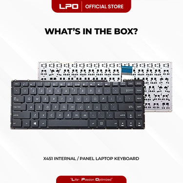Laptop Keyboard ASUS X451 Internal / Panel Black US Compatible with Asus X454LD, X453S, X455L, X454L