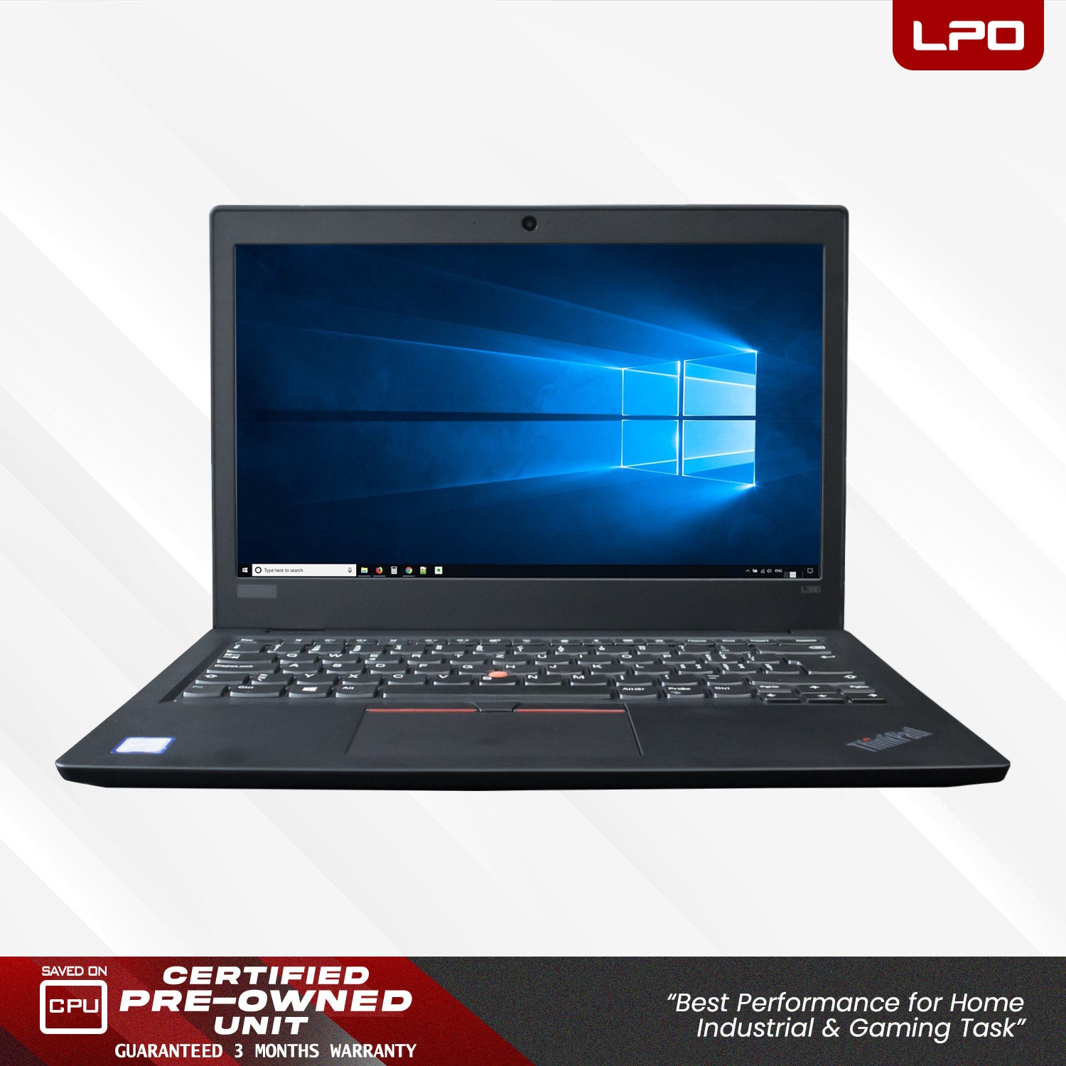 LPO Laptop Lenovo Thinkpad L390 Intel® Core™ i5-8265U CPU @1.60GHz 8GB DDR4 256GB SSD Windows 10 Pro 13.3