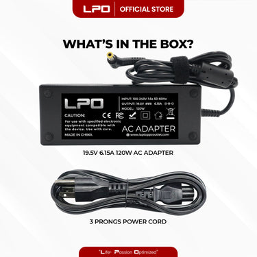Laptop Charger Lenovo 19.5V 6.15A 120W Common Circle Pin 6.3mm x 3.0mm Compatible with 