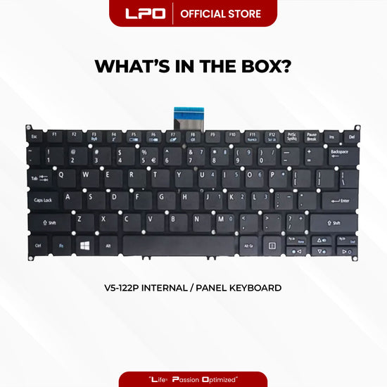 Laptop Keyboard ACER V5-122 Internal Type / Panel Black US Compatible with Acer Aspire V5-122