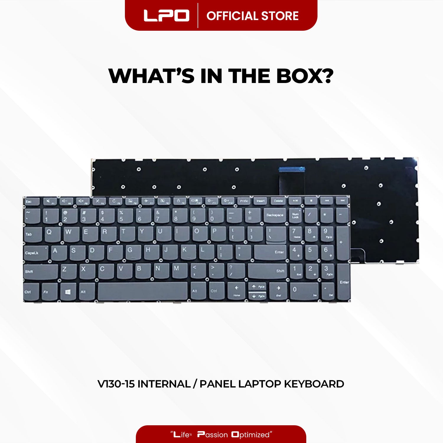 Laptop Keyboard LENOVO V130-15 Internal / Panel Gray US Compatible with Lenovo V130-15IKB