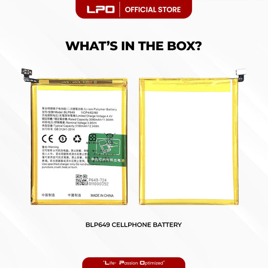 Cellphone Battery	Oppo A83 2018 BLP649 Compatible with CPH1729, CPH1827 - LPO Laptop PC-Outlet