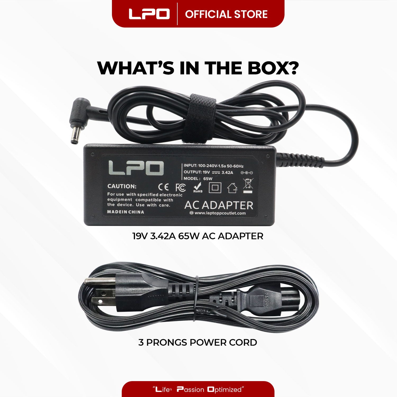 Laptop Charger Asus 19V 3.42A 65W Male Pin 4.5mm x 3.0mm Compatible with Asus ZenBook Flip UX560