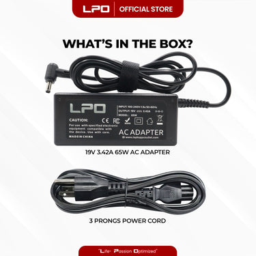 Laptop Charger Asus 19V 3.42A 65W Male Pin 4.5mm x 3.0mm Compatible with Asus ZenBook Flip UX560