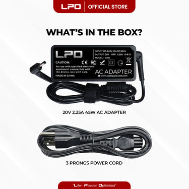 Laptop Charger Lenovo 20V 2.25A 45W Bullet Pin 4.0mm x 1.7mm Compatible with Lenovo Yoga C640-13IML