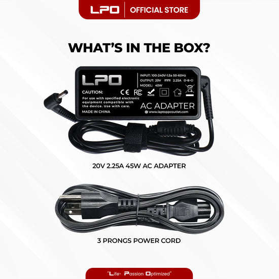 Laptop Charger Lenovo 20V 2.25A 45W Bullet Pin 4.0mm x 1.7mm Compatible with Lenovo Yoga C640-13IML