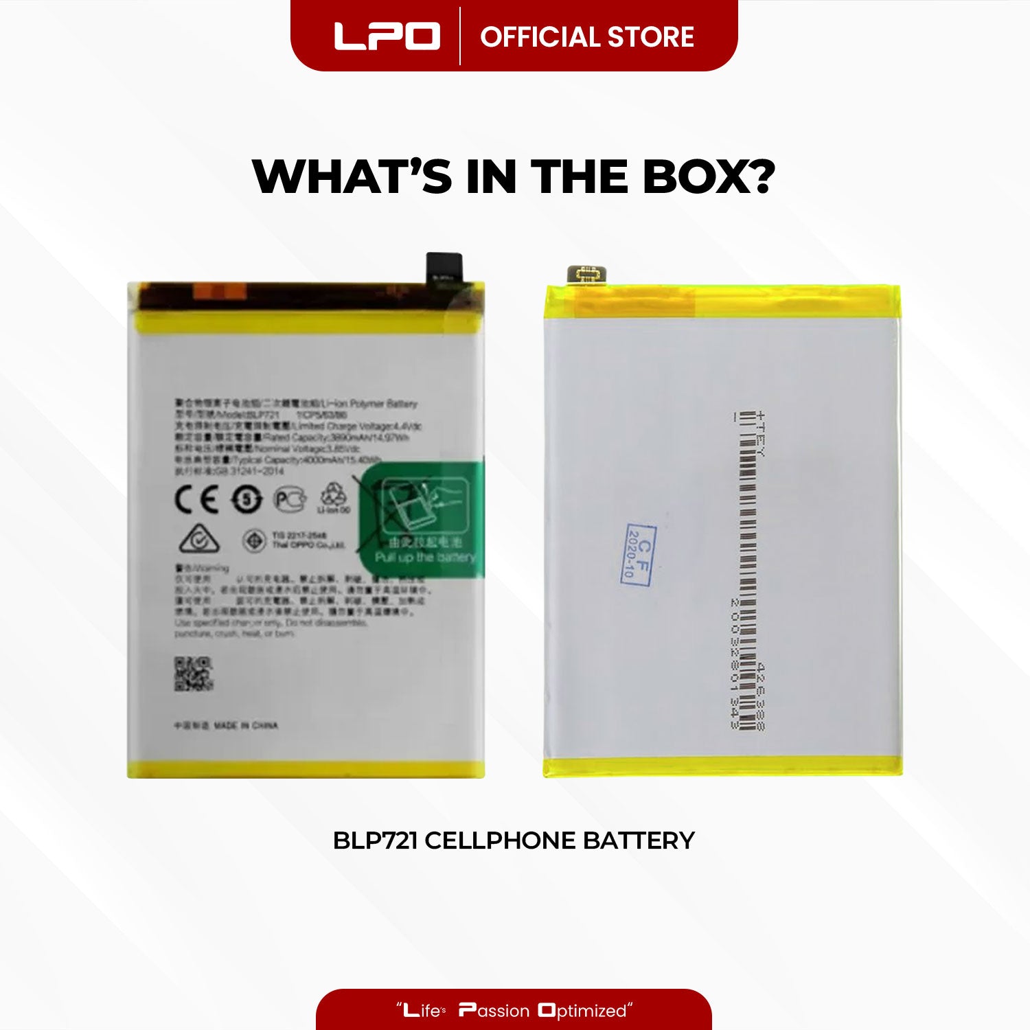 Cellphone Battery	Realme C2 2019 BLP721 Compatible with RMX1941, RMX1945, RMX1943