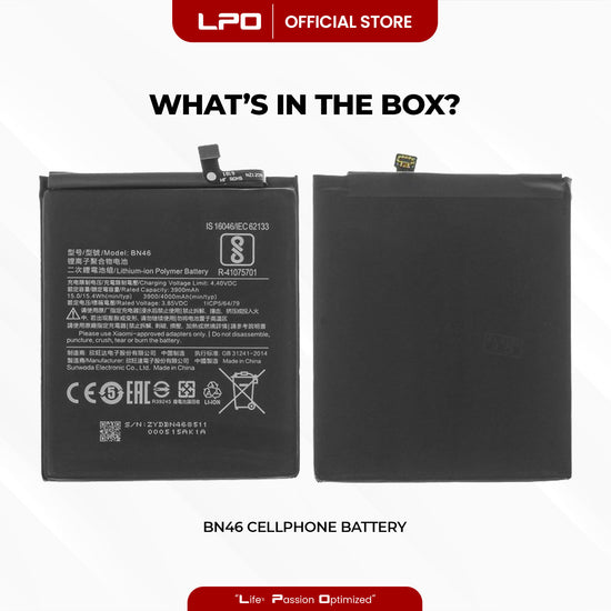 Cellphone Battery Xiaomi Redmi Note 8 2019 BN46 Compatible with Xiaomi Redmi 7 M1810F6LG - LPO Laptop PC-Outlet