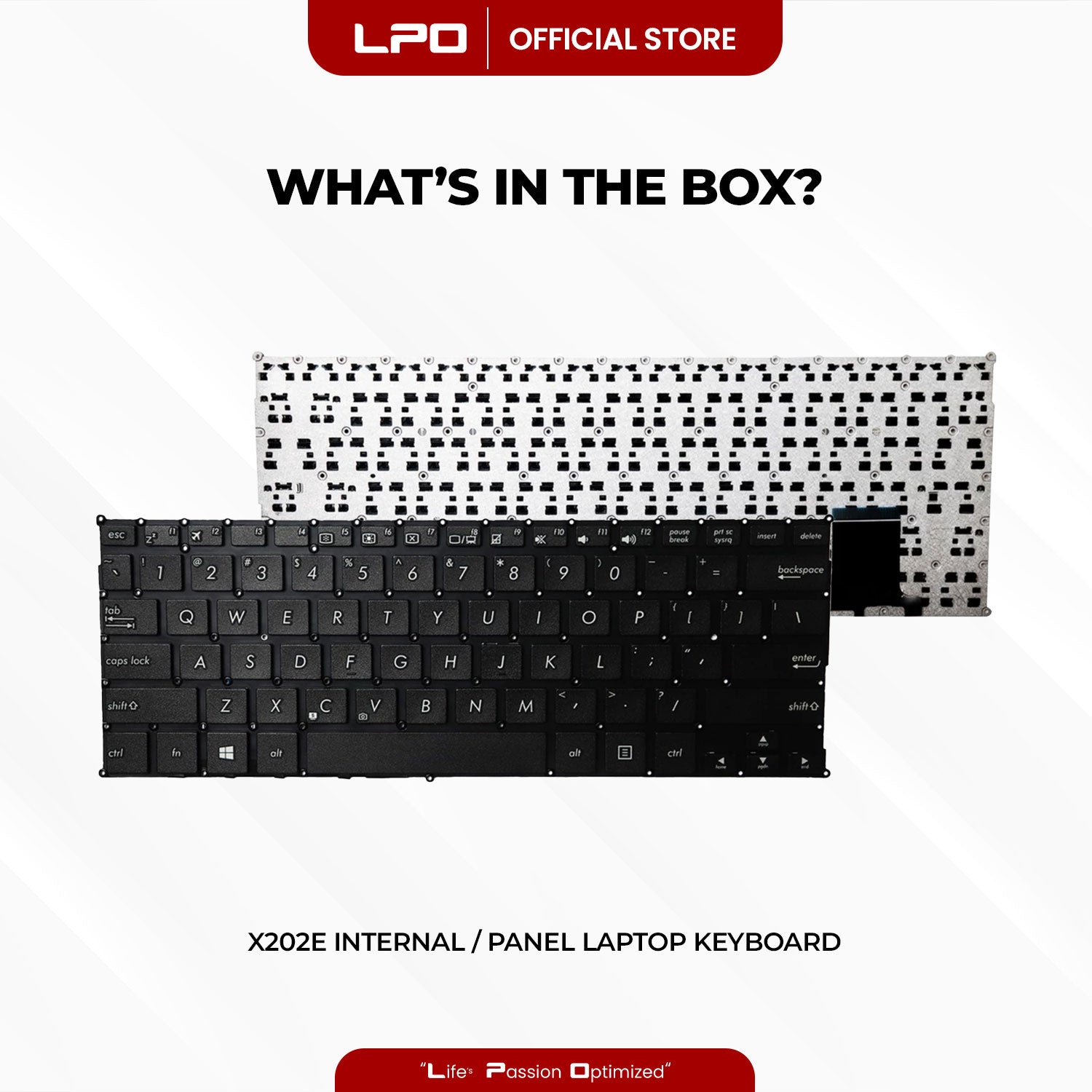 Laptop Keyboard ASUS X202E Internal / Panel Black US Compatible with Asus VivoBook X201 X201E