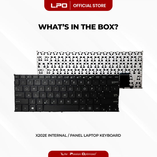 Laptop Keyboard ASUS X202E Internal / Panel Black US Compatible with Asus VivoBook X201 X201E