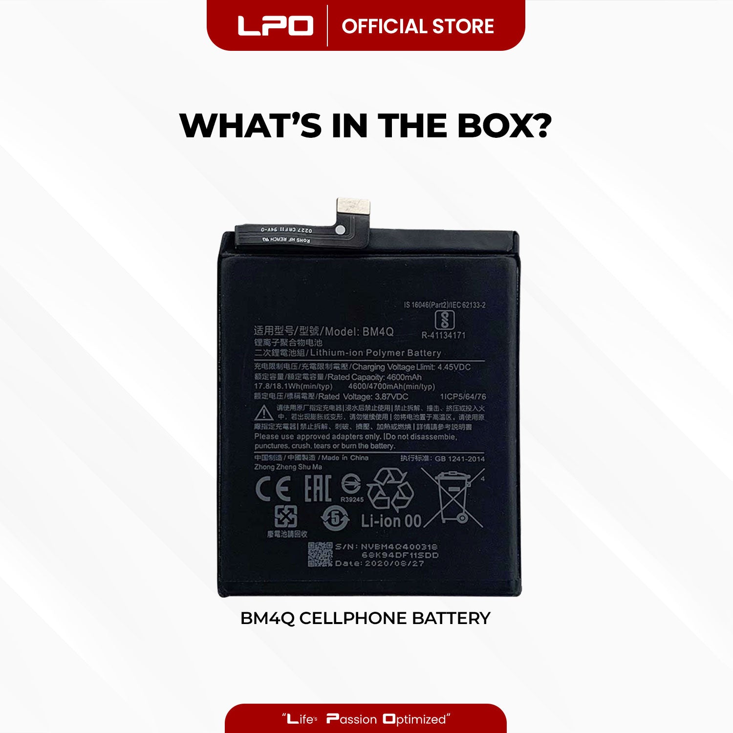 Cellphone Battery Xiaomi Poco F2 Pro 2020 BM4Q Compatible with Xiaomi Redmi K30 Pro 2020 - LPO Laptop PC-Outlet