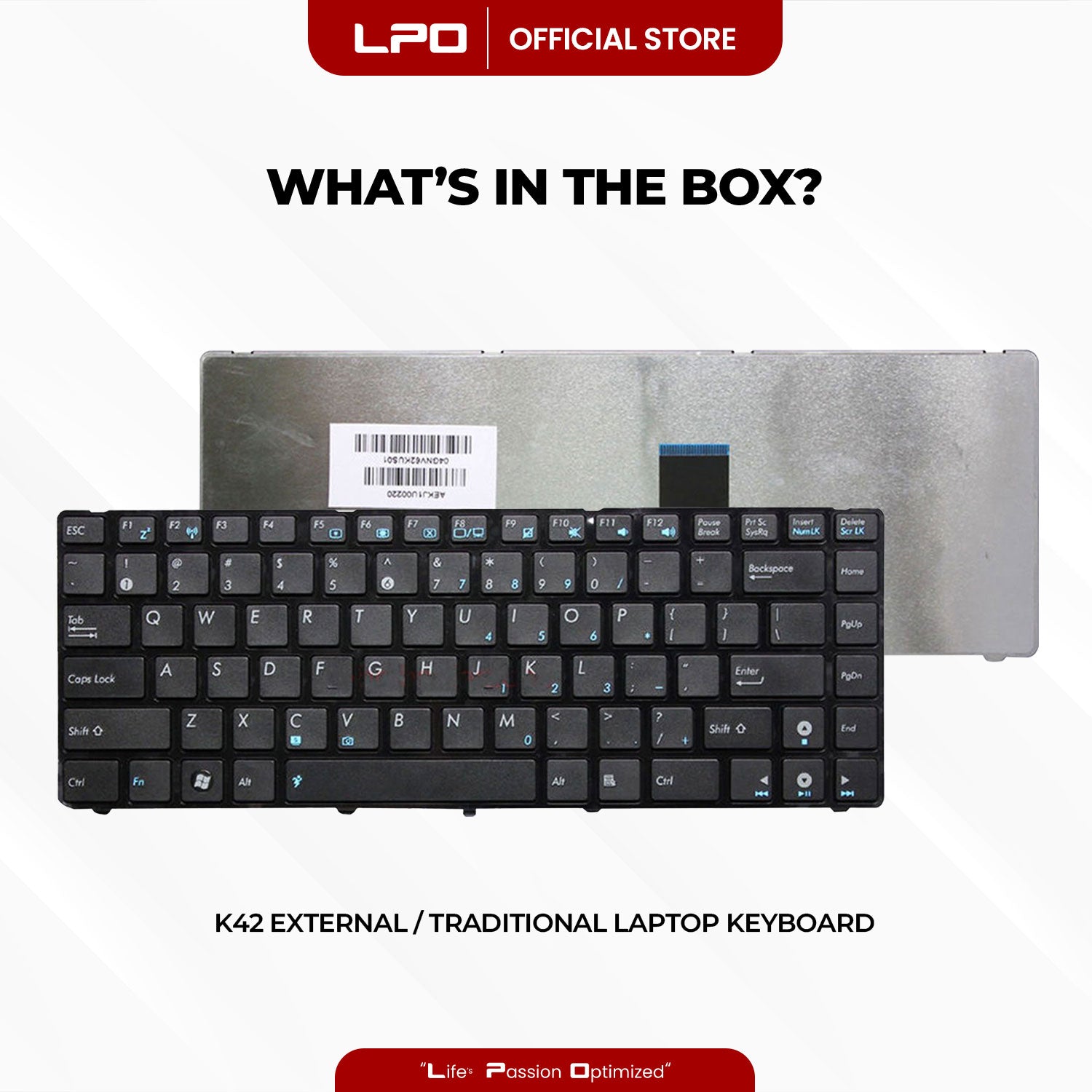 Laptop Keyboard ASUS K42 External / Traditional Black US Compatible with Asus K42 A42 K42D A42J K42F K42J K42IJ