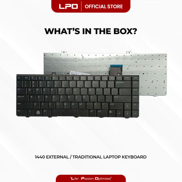 Laptop Keyboard DELL 1440 External / Traditional Black US Compatible with Dell Inspiron 1440 1445 1320 PP42L